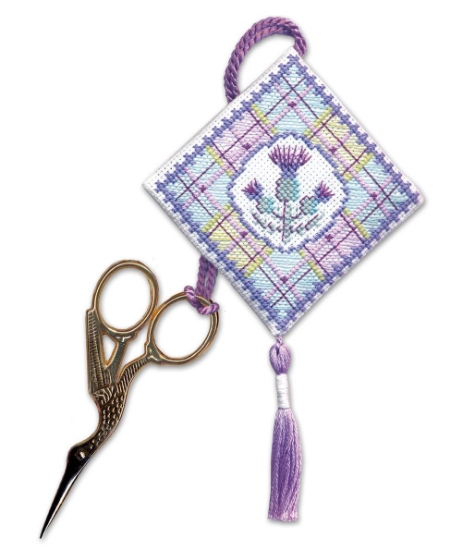Picture of Tartan Thistles Scissor Keep Cross Stitch Kit