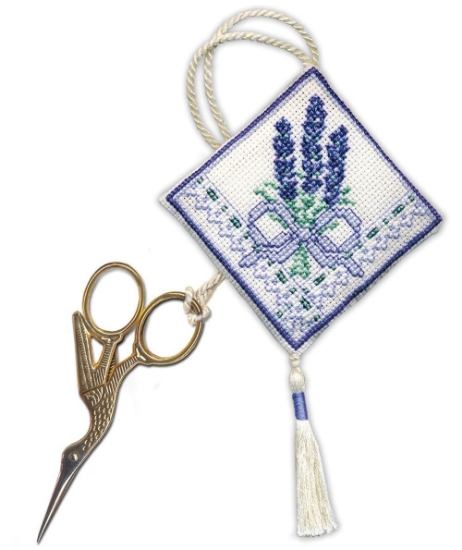 Picture of Victorian Lavender Scissor Keep Cross Stitch Kit