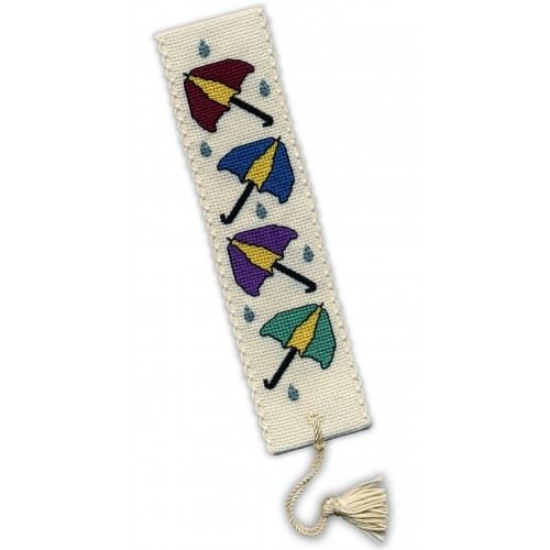 Picture of Umbrellas Bookmark Cross Stitch Kit