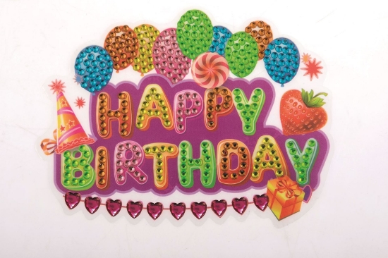 Picture of Happy Birthday, 10x15cm Crystal Art Motif