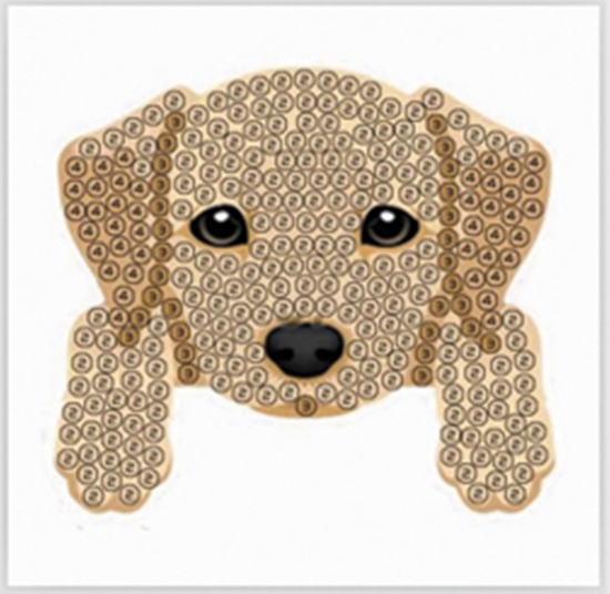 Picture of Dog, 9x9cm Crystal Art Motif