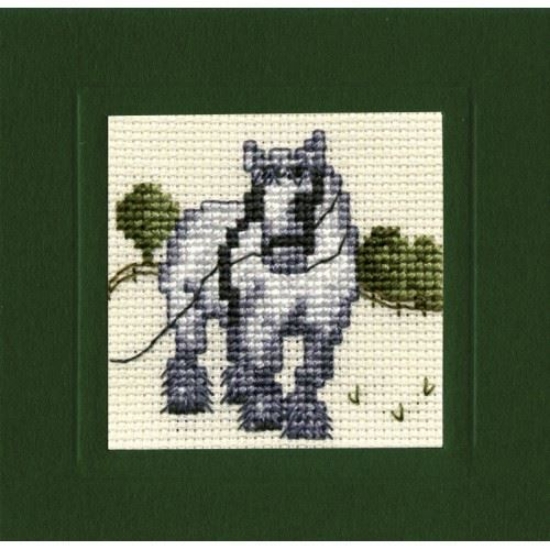 Picture of Shire Horse Miniature Card Cross Stitch Kit