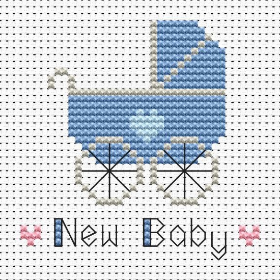 Picture of New Baby Boy Simple Stitches by Fat Cat Cross Stitch