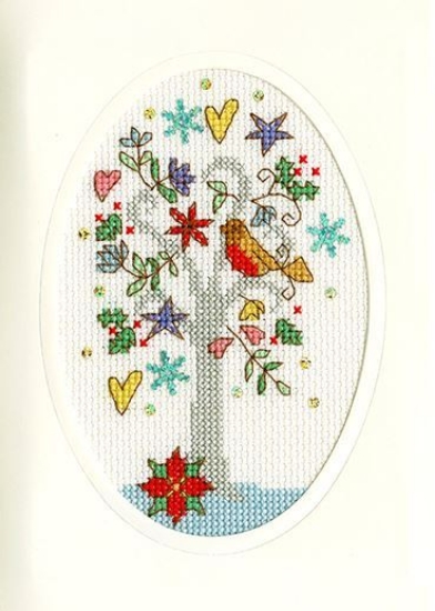 Picture of Winter Wishes - Christmas Card Cross Stitch Kit by Bothy Threads