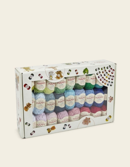 Picture of Sirdar Happy DK Cotton Gift Box - 50 Happy Cotton Colours in One Box