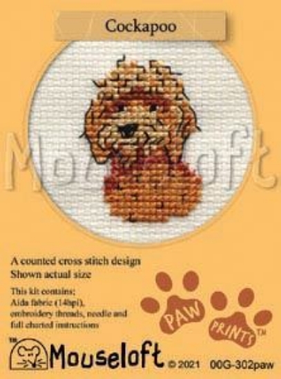 Picture of Mouseloft "Cockapoo" Paw Prints Cross Stitch Kit