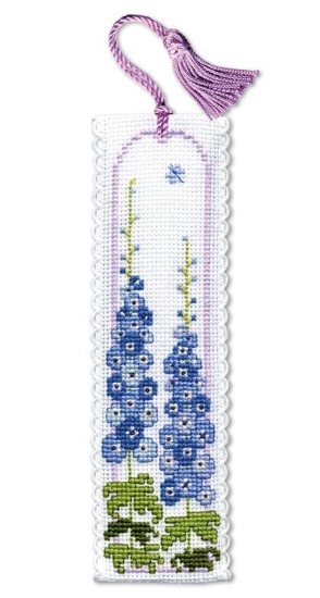 Picture of Delphiniums Bookmark Cross Stitch Kit