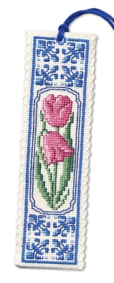 Picture of Delft Tulips Bookmark Cross Stitch Kit