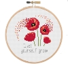 Picture of Let Yourself Grow Poppy 6" Cross Stitch Kit by Sew Sophie Crafts