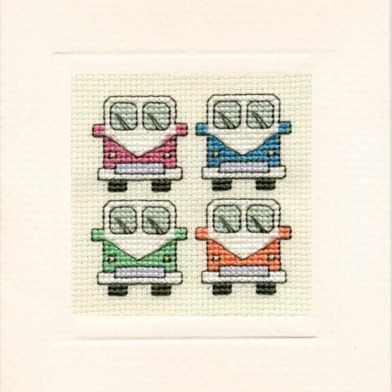 Picture of Campervans Miniature Card Cross Stitch Kit