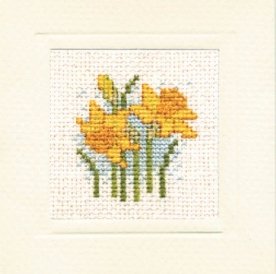 Picture of Daffodils Miniature Card Cross Stitch Kit