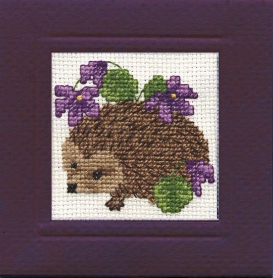 Picture of Hedgehog Miniature Card Cross Stitch Kit