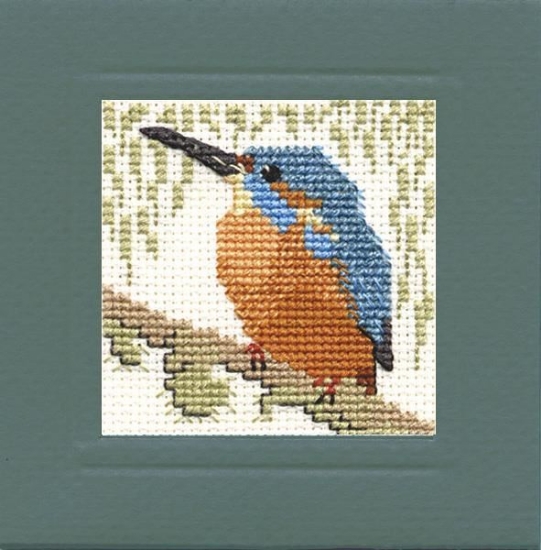 Picture of Kingfisher Miniature Card Cross Stitch Kit
