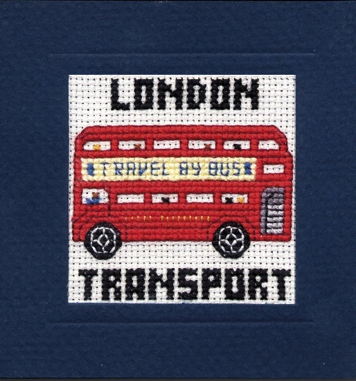 Picture of London Bus Miniature Card Cross Stitch Kit