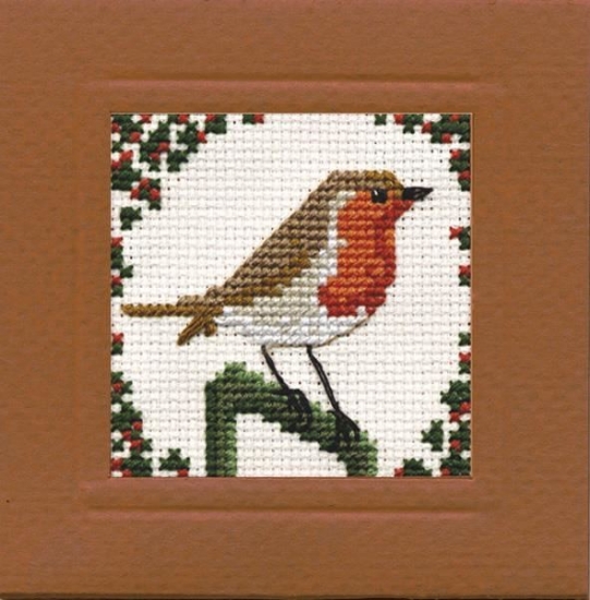 Picture of Robin Miniature Card Cross Stitch Kit