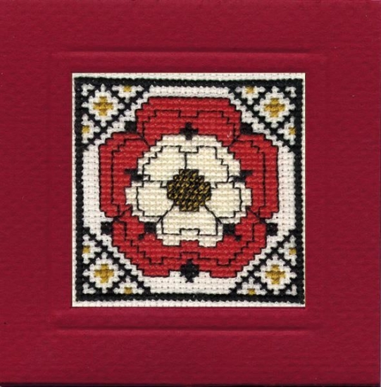 Picture of Tudor Rose Miniature Card Cross Stitch Kit