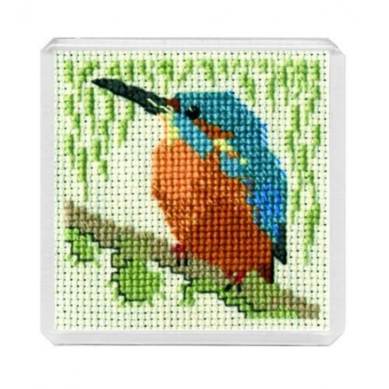 Picture of Kingfisher Fridge Magnet Cross Stitch Kit