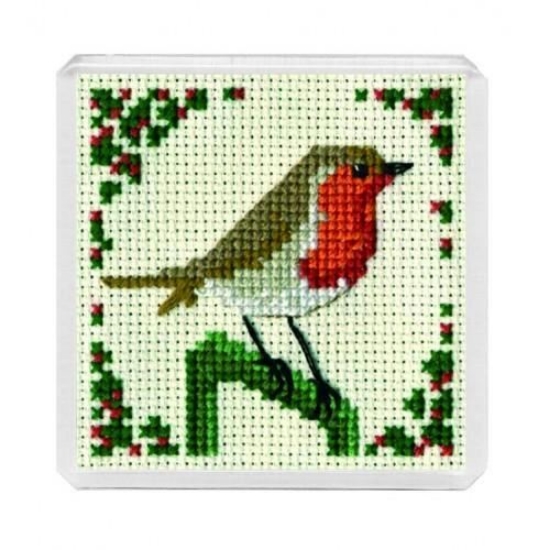 Picture of Robin Fridge Magnet Cross Stitch Kit