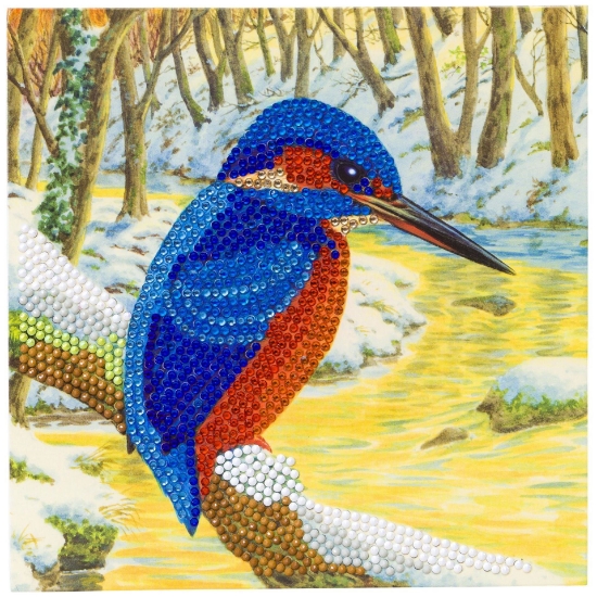 Picture of Kingfisher , 18x18cm Crystal Art Card