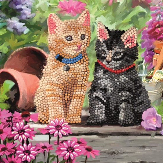 Picture of Cat Friends , 18x18cm Crystal Art Card