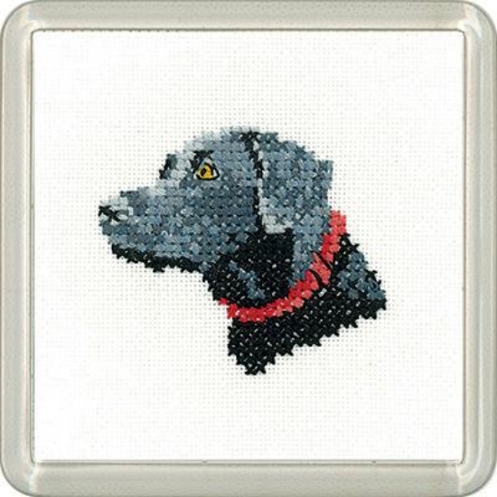 Picture of Black Labrador - Little Friends Coaster Cross Stitch Kit