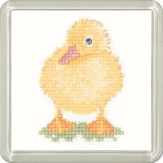 Picture of Duckling - Little Friends Coaster Cross Stitch Kit