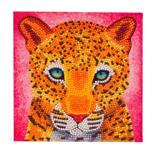 Picture of Leopard, 18x18cm Crystal Art Card