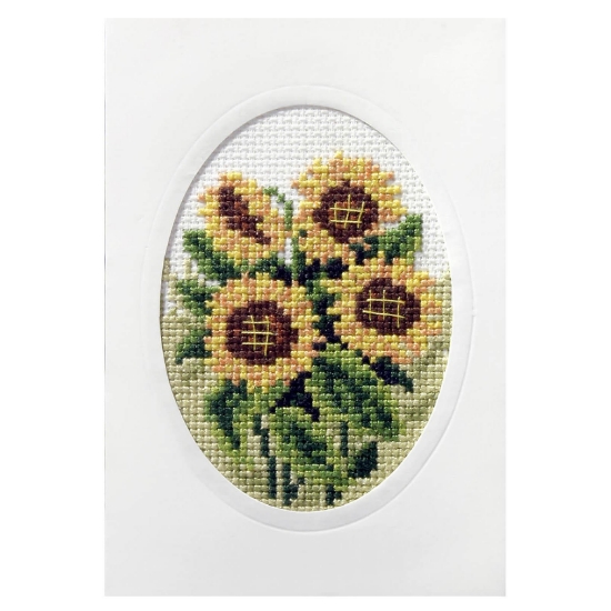 Picture of Sunflowers - Printed Cross Stitch Card Kit by Orchidea