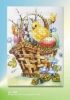 Picture of Easter Chick in a Basket - Printed Cross Stitch Easter Card Kit by Orchidea