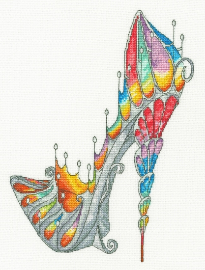 Picture of Stained Glass Slipper - (Sally King Shoes) Cross Stitch Kit by Bothy Threads