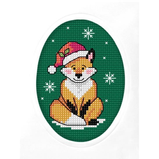 Picture of Fox - Cross Stitch Christmas Card Kit by Orchidea