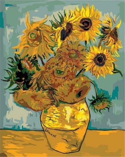 Picture of Van Gogh - Sunflowers  Printed Cross Stitch Kit by Figured Art