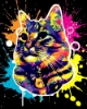 Picture of Cat Splash  Pop Art  Printed Cross Stitch Kit by Figured Art