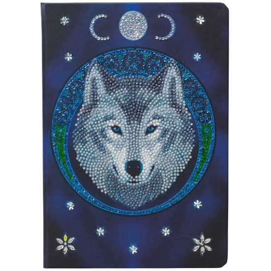 Picture of Lunar Wolf 26X18CM Crystal Art Notebook - design by Anne Stokes