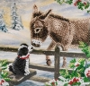 Picture of Donkey & Dog Christmas 18x18cm Crystal Art Card