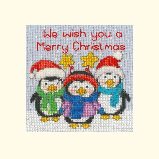 Picture of Penguin Pals - Christmas Card Cross Stitch Kit by Bothy Threads