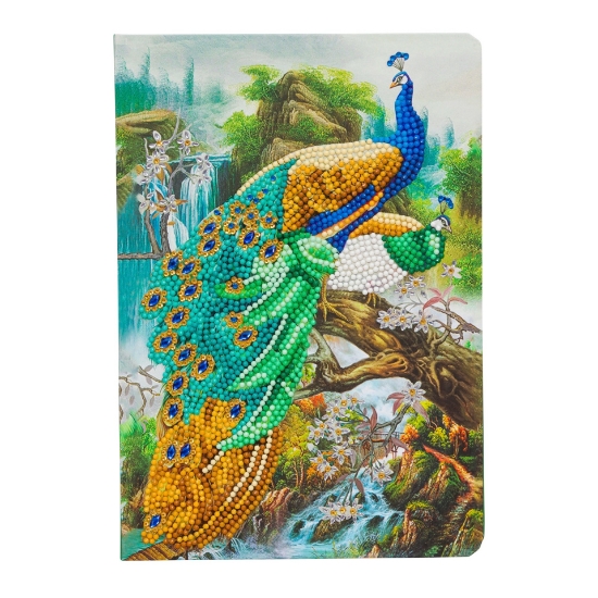 Picture of Peacock Waterfall 26X18CM Crystal Art Notebook