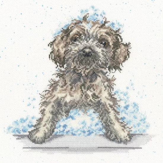 Picture of Bubbles And Barks Dog - (Hannah Dale) Cross Stitch Kit by Bothy Threads