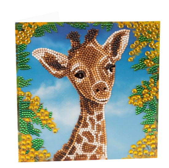 Picture of Baby Giraffe 18x18cm Crystal Art Card