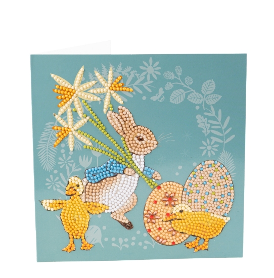 Picture of Peter & Spring Chicks Easter 18x18cm Crystal Art Card