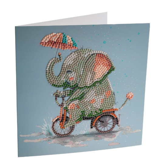 Picture of Cute Baby Elephant 18x18cm Crystal Art Card