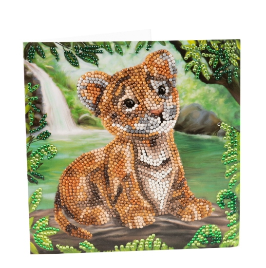 Picture of Tiger Cub 18x18cm Crystal Art Card