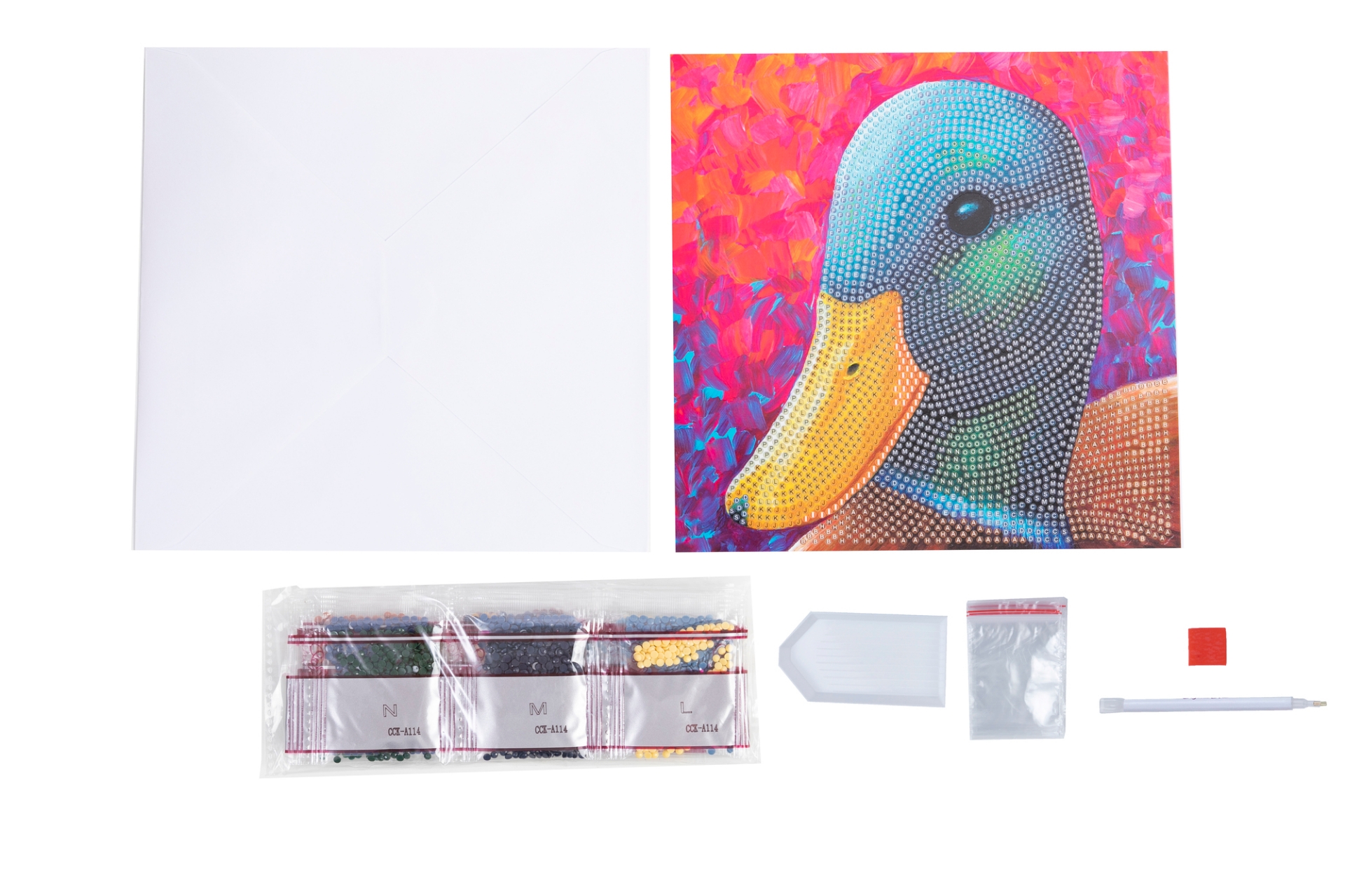 Duck 18x18cm Crystal Art Card | Stitchtastic