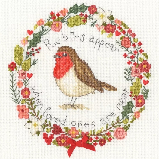 Picture of Loved Ones Are Near Robin Cross Stitch Kit by Bothy Threads
