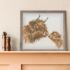 Picture of Gentle One Highland Cow Cross Stitch Kit by Bothy Threads
