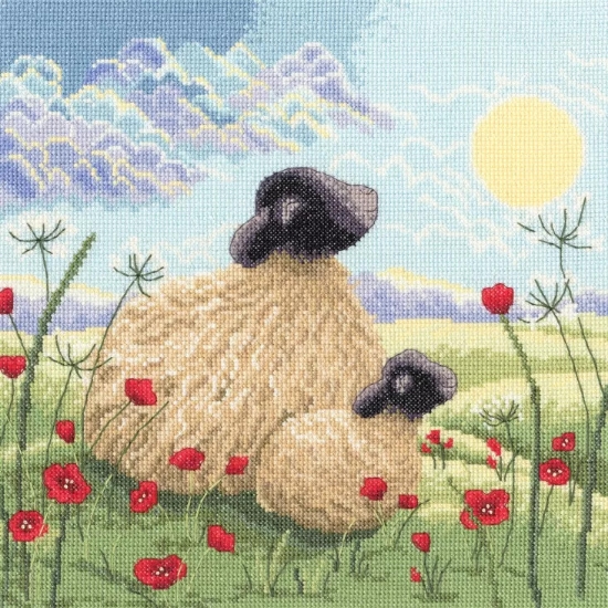 Picture of Mum and Me Sheep Lamb Cross Stitch Kit by Bothy Threads