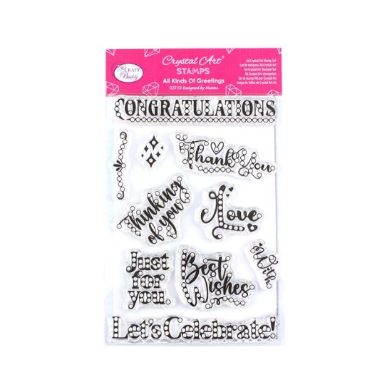 Picture of Crystal Art A6 Stamp Set - All Kinds Of Greetings
