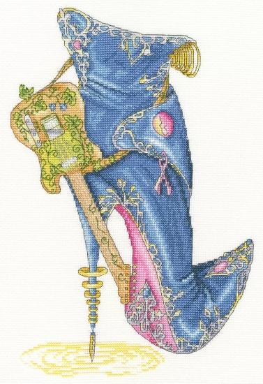 Picture of Blues And Sole - (Sally King Shoes) Cross Stitch Kit by Bothy Threads