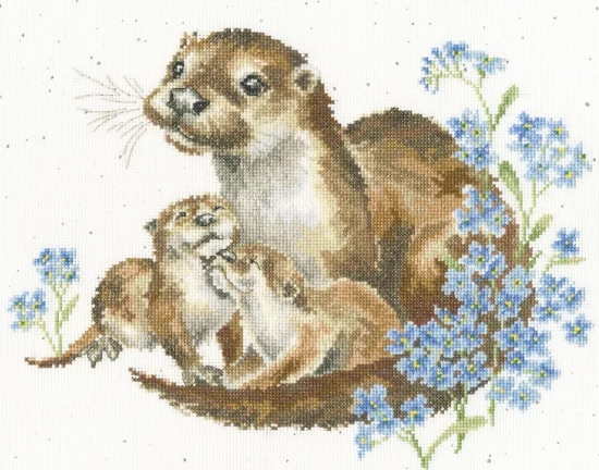 Picture of Otterly Adorable - (Hannah Dale) Cross Stitch Kit by Bothy Threads