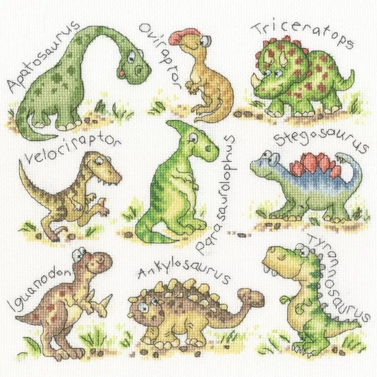 Picture of Raar Dinosaurs Cross Stitch Kit By Bothy Threads